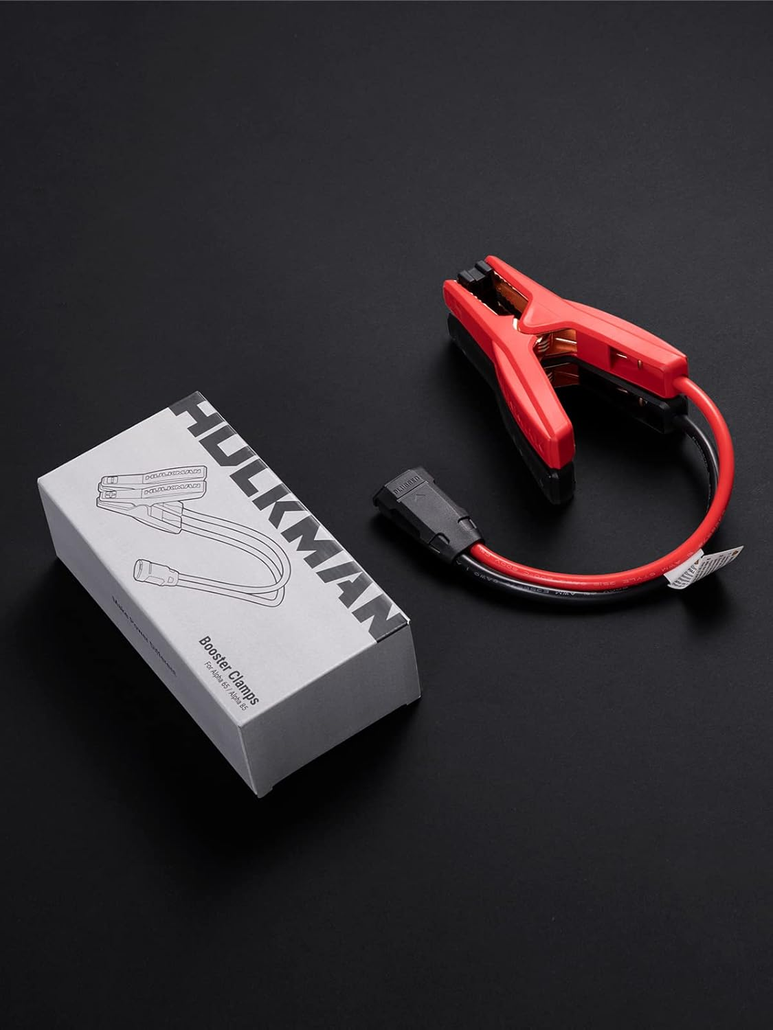 HULKMAN Smart Battery Clamps for ALPHA 85, ALPHA 85S and ALPHA PRO Series Jump Starters, 8 AWG Silicone Cable, High-Conductivity Replacement Clamps