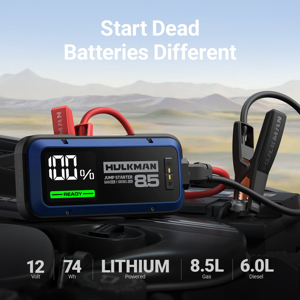 Alpha 85 All-Season Series 2000A Smart Jump Starter Built for Pickups, RVs & Year-Round Driving （Deep Blue）