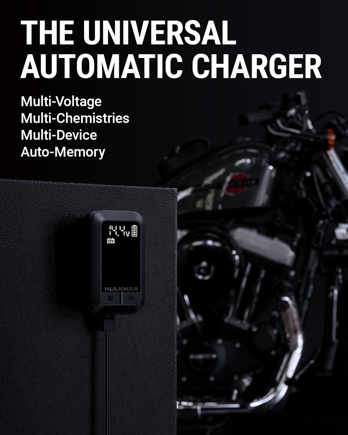 Sigma 1 Guard Series – 1A 6V/12V Smart Battery Charger & Maintainer, Automatic Trickle Charger with Intelligent Charging and Desulfation for Cars, Motorcycles & ATVs