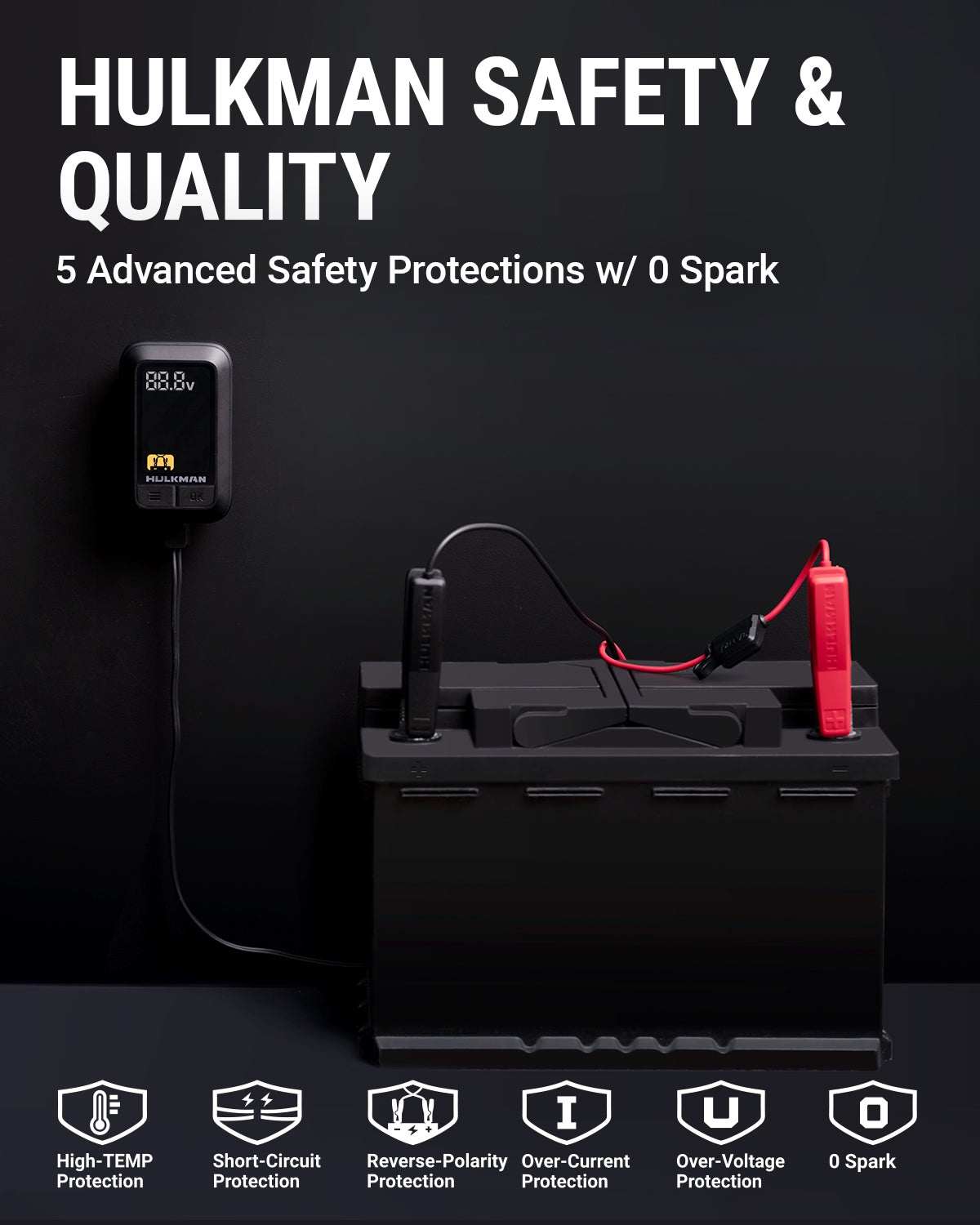 Sigma 1 Guard Series – 1A 6V/12V Smart Battery Charger & Maintainer, Automatic Trickle Charger with Intelligent Charging and Desulfation for Cars, Motorcycles & ATVs