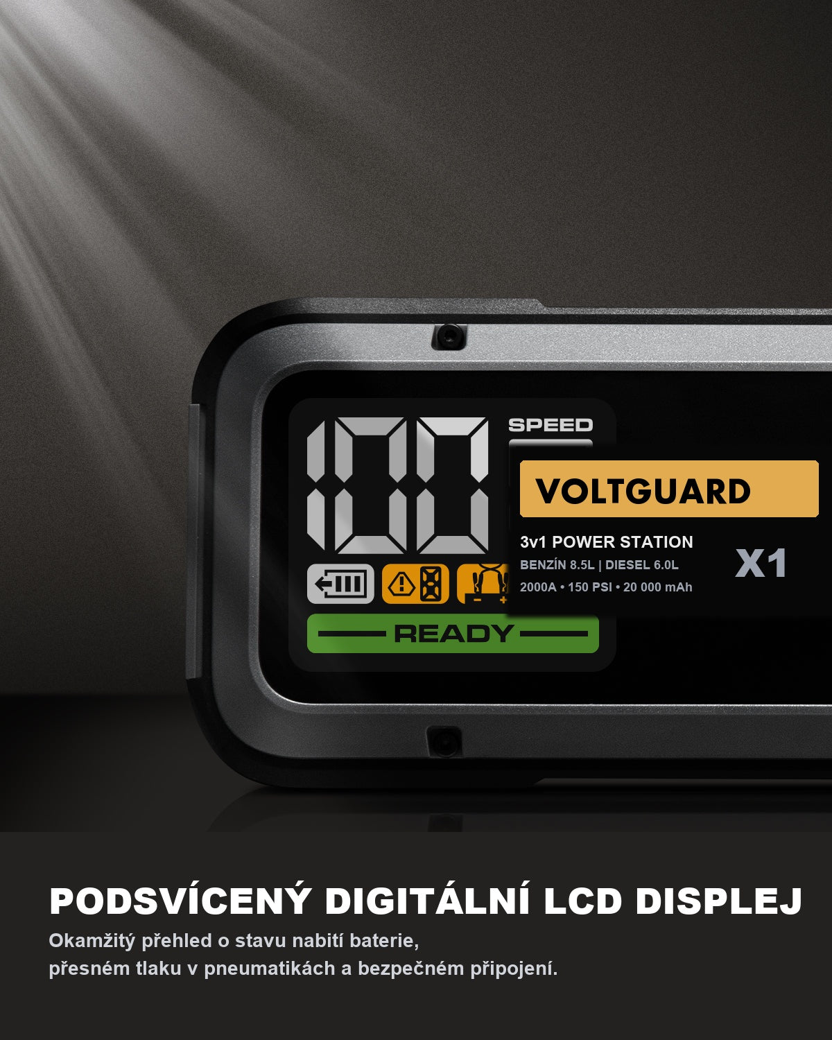 VoltGuard X1 Pro podsvícený digitální LCD displej